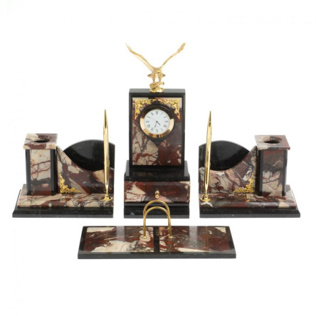 Настольный набор "Горный орел" из камня креноид