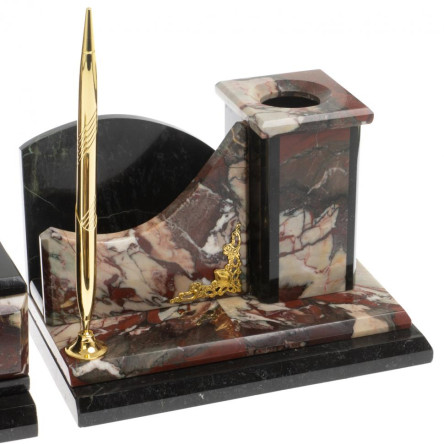 Настольный набор "Горный орел" из камня креноид