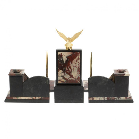 Настольный набор "Горный орел" из камня креноид