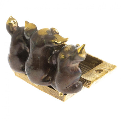 Пепельница &quot;Три поросенка&quot; из бронзы
