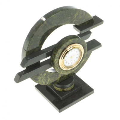 Настольные часы &quot;Евро&quot; из камня змеевик