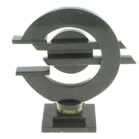 Настольные часы "Евро" из камня змеевик