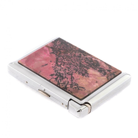 Портсигар на 20 сигарет с зажигалкой камень родонит