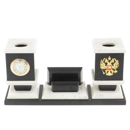 Офисный набор с подставкой для телефона из мрамора