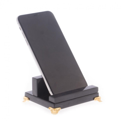 Настольная подставка под смартфон камень змеевик черный