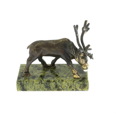 Статуэтка &quot;Олень&quot; малый змеевик бронза