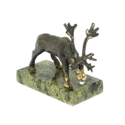 Статуэтка &quot;Олень&quot; малый змеевик бронза
