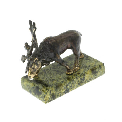 Статуэтка &quot;Олень&quot; малый змеевик бронза