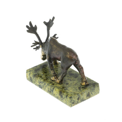 Статуэтка &quot;Олень&quot; малый змеевик бронза