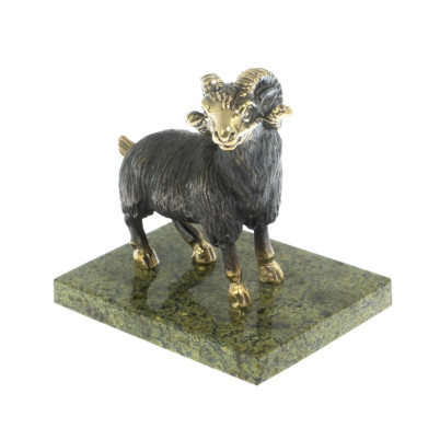 Статуэтка &quot;Баран большой&quot; из бронзы и змеевика 9х6,5х8,5 см