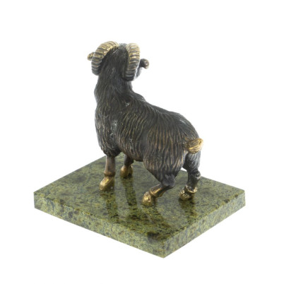 Статуэтка &quot;Баран большой&quot; из бронзы и змеевика 9х6,5х8,5 см