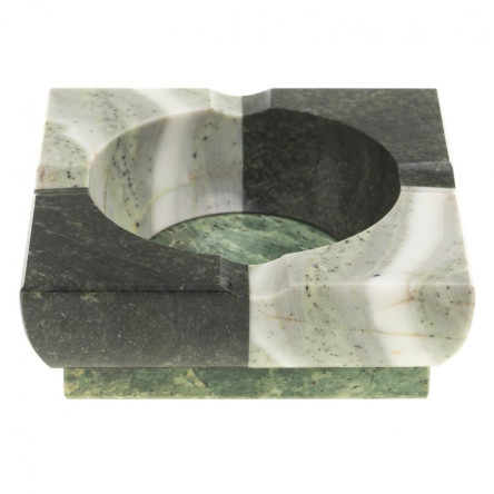 Пепельница из камня змеевик, офиокальцит 10х10х3,5 см