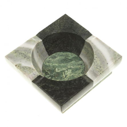Пепельница из камня змеевик, офиокальцит 10х10х3,5 см