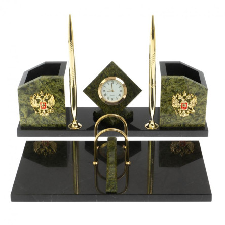 Настольный набор "Куб" змеевик