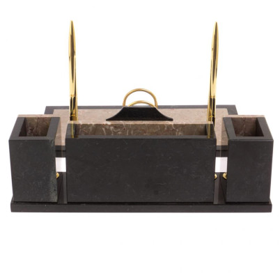 Письменный набор &quot;Щит из бежевого мрамора