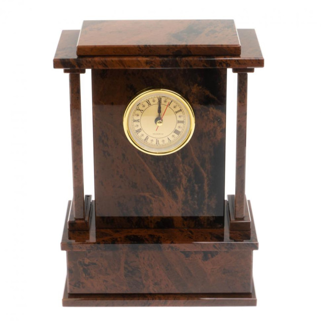 Настольные часы из коричневого обсидиана