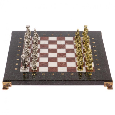 Шахматы &quot;Царь Леонид&quot; доска 28х28 см лемезит мрамор