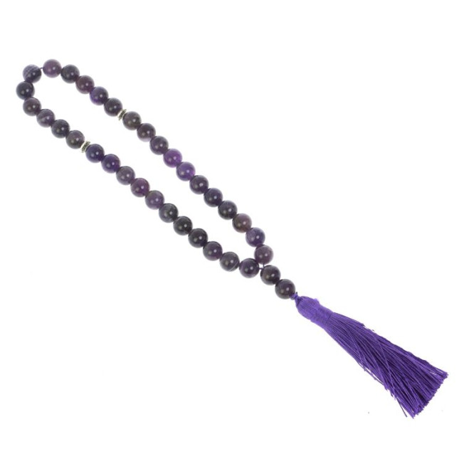 Четки из камня аметист круглые 33 бусин