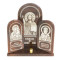 Икона триптих большая "Спаситель, Богоматерь, Николай" камень обсидиан