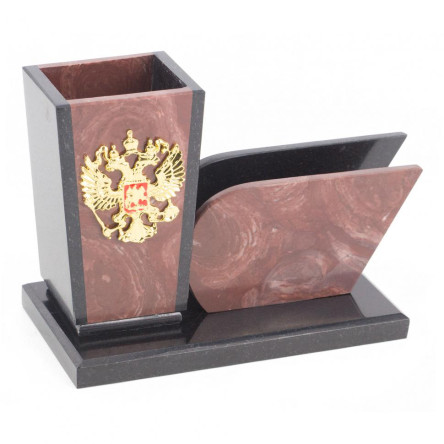 Карандашница с визитницей "Герб" из лемезита