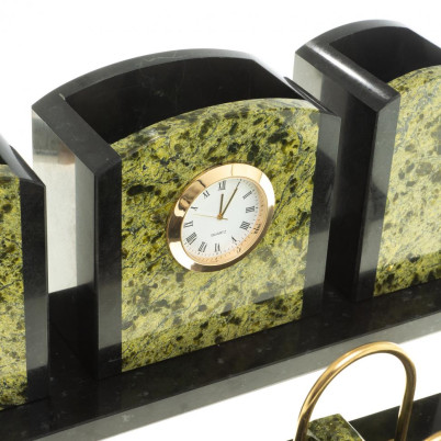 Настольный набор из змеевика &quot;Канцелярский&quot;