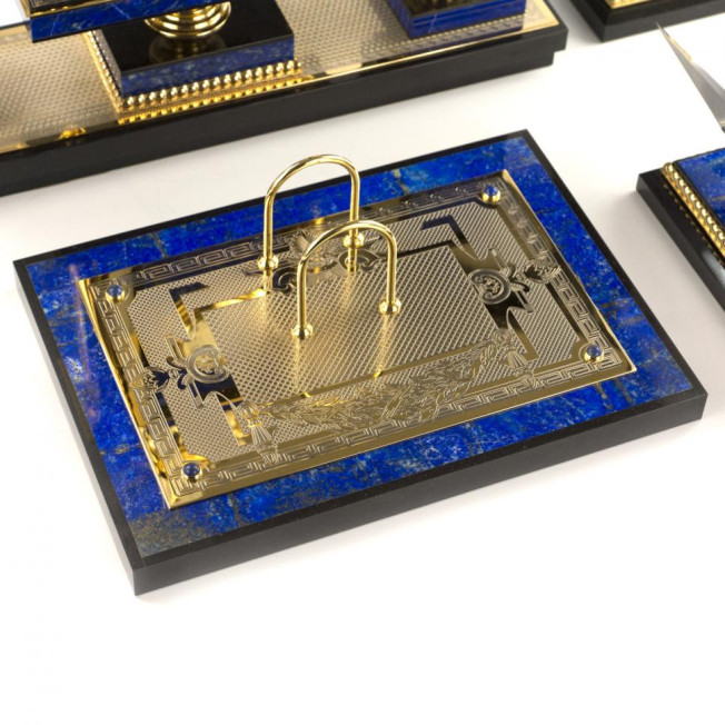 Письменный прибор из лазурита "Георгий Победоносец"