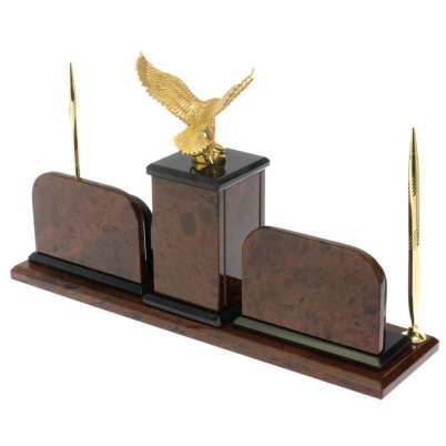 Настольный набор "Орел" из обсидиана