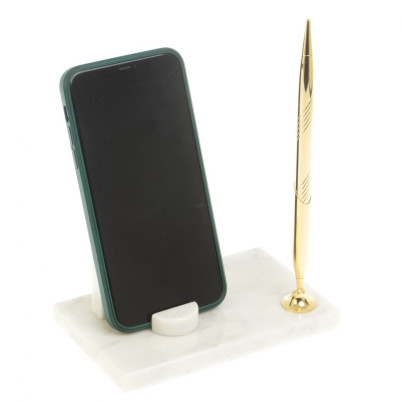 Подставка под телефон из белого мрамора