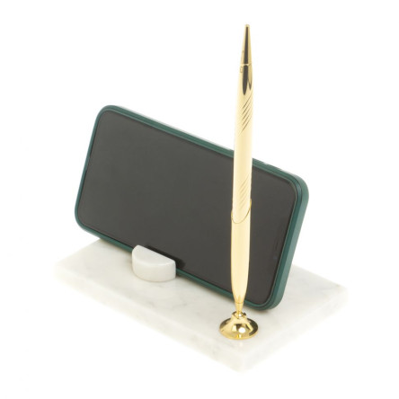 Подставка под телефон из белого мрамора