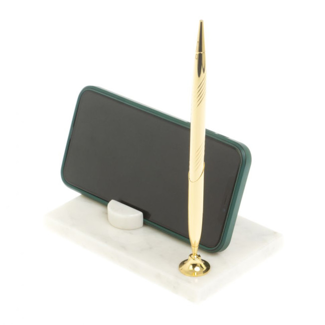 Подставка под телефон из белого мрамора