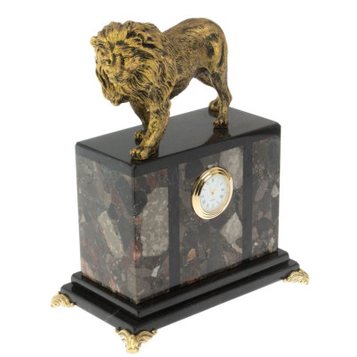 Часы "Лев" из конгломерата