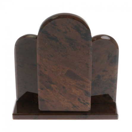 Икона настольная триптих большая "Спаси и сохрани" камень обсидиан