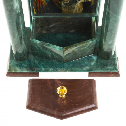 Алтарь со шкатулкой икона "Николай Чудотворец" из камня 21х10,5х41,5 см