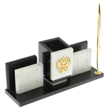 Мини-набор "Менеджер" из мрамора с гербом РФ