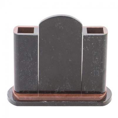 Часы настольные с карандашницей &quot;Герб РФ&quot; камень лемезит