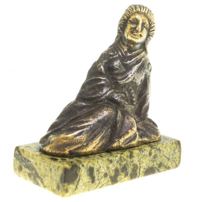 Статуэтка из бронзы на подставке из змеевика &quot;Гейша&quot;