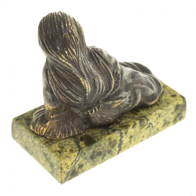 Статуэтка из бронзы на подставке из змеевика &quot;Гейша&quot;