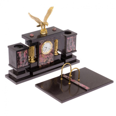 Настольный набор "Орёл" камень родонит