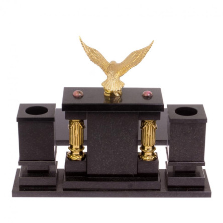 Настольный набор "Орёл" камень родонит