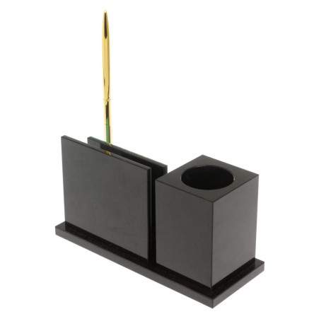 Мини-набор с часами из малахита  18х7х9 см