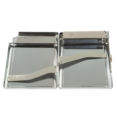 Портсигар 20 сигарет с зажигалкой камень змеевик светлый