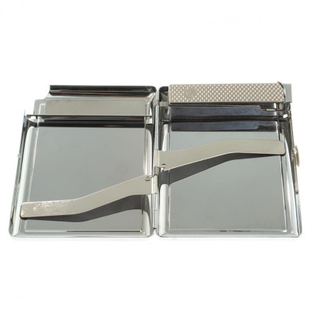 Портсигар 20 сигарет с зажигалкой камень змеевик светлый