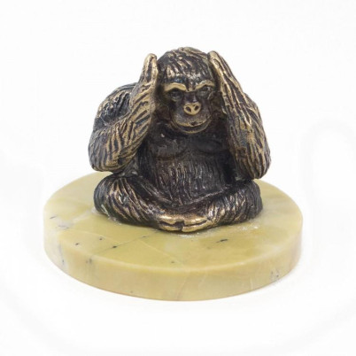 Обезьяна &quot;Ничего не слышу&quot; из змеевика