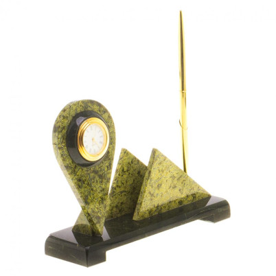 Мини-набор с часами &quot;Капля&quot; из змеевика