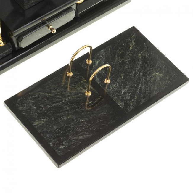 Настольный набор из змеевика "Престиж" с символикой России