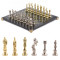 Шахматы "Ренессанс" доска 36х36 см змеевик фигуры цвет золото / серебро