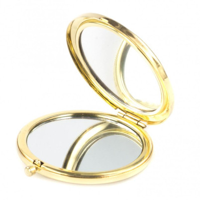 Зеркало круглое со змеевиком цвет золото в подарочной коробке