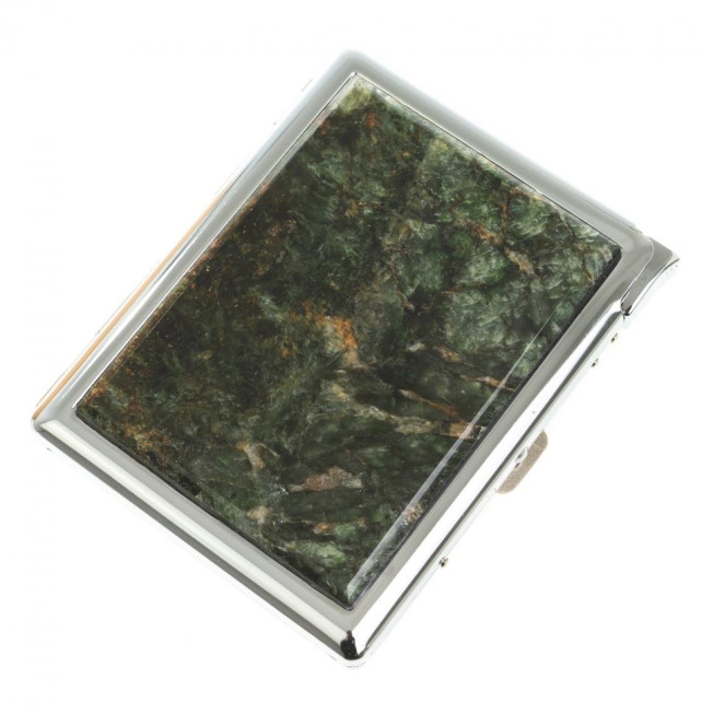 Портсигар на 10 сигарет с зажигалкой камень актинолит