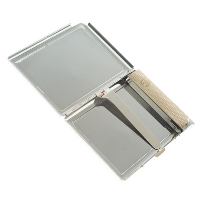 Портсигар на 10 сигарет с зажигалкой камень актинолит