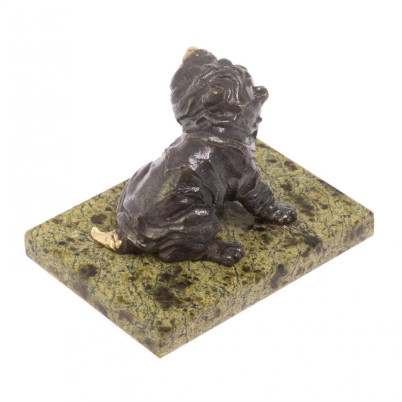 Статуэтка из бронзы &quot;Шарпей&quot; змеевик